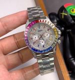 Clone Rolex Cosmo Daytona Rainbow 40 Watch Full Diamond Face
